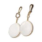 Brinco Disco Pedra Quartzo Leitoso Tarraxa Dourado