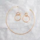 Brinco Dois Aros Semijoia Banhada em Ouro 18k - BR021642 Brinco Dois Aros Semijoia Banhada em Ouro 18k - BR021642