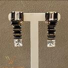 Brinco drop cristal baguette luxo black e diamond ana walcacer semijoias.
