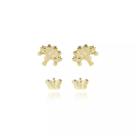 Brinco Duo de arvore e Borboleta Folheado em Ouro 18k