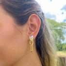 Brinco Duo Prata e Dourado - Acessório Feminino Artesanal