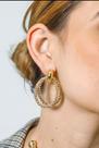 Brinco duplo banhado a ouro 18K