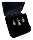Brinco E Pingente Nossa Senhora Aparecida Ouro 18k Conjunto
