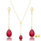 Brinco E Pingente Ouro 18k Com Zircônias Gota Lap.briolet