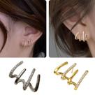 Brinco Ear Cuff Argola Fina Pedra Brilhante Pequena Delicado