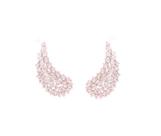 Brinco ear cuff asa com cravação kunzita banhado a ródio branco