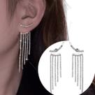 Brinco Ear cuff Brilho Strass Prateado Noiva Festa Madrinha Brinco Ear cuff Brilho Strass Prateado Noiva Festa Madrinha