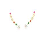 Brinco ear cuff colors com pérola banhado a ouro