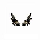 Brinco Ear Cuff com Pedras Geométricas Negras Banhado a Ouro - VIDIÈ