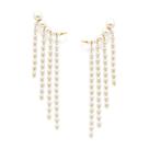 Brinco ear cuff com pérolas folheado PÉROLA 526659 Rommanel