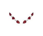 Brinco Ear Cuff com Três Pedras Rubi Banhado a Ródio Branco Brinco Ear Cuff com Três Pedras Rubi Banhado a Ródio Branco