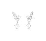Brinco Ear Cuff com Zircônia em Pêndulo Banhado a Ródio Branco - 2,9 cm x 1,6 cm Brinco Ear Cuff com Zircônia em Pêndulo Banhado a Ródio Branco - 2,9 cm x 1,6 cm