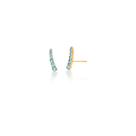 Brinco ear cuff com zirconias azuis banhado a ouro