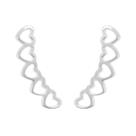 Brinco Ear Cuff Coração Vazado Banhado a Prata