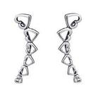 Brinco ear cuff coracoes vazados envelhecido prata 925