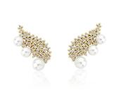 Brinco Ear Cuff Cravejado com Três Pérolas Banhado a Ouro - VIDIÈ