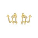 Brinco Ear Cuff Cravejado com Zircônias - Banhado a Ouro 18k
