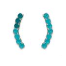 Brinco Ear Cuff Cristal Azul Banhado a Prata Brinco Ear Cuff Cristal Azul Banhado a Prata