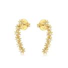 Brinco Ear Cuff De Estrelas Oito Pontas Folheado A Ouro