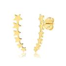 Brinco Ear Cuff Estrela Folheado A Ouro 18k