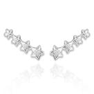 Brinco Ear Cuff Estrelas Banhado a Prata
