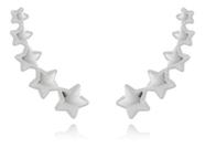 Brinco Ear Cuff Estrelas Folheado A Prata Antialérgico