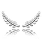 Brinco Ear Cuff Folha Banhado a Prata Brinco Ear Cuff Folha Banhado a Prata