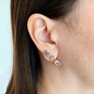 Brinco Ear Cuff Gold Quadrado Colors