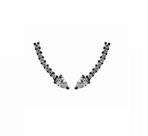 Brinco Ear Cuff Gota Cristal Banhado a Ródio Negro - Semijoias