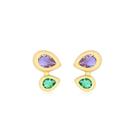 Brinco Ear Cuff Gota Lavanda Gotinha Folheado Ouro Zircônia Brinco Ear Cuff Gota Lavanda Gotinha Folheado Ouro Zircônia