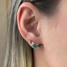 Brinco Ear Cuff Gotas Coração Zircônias Color Banhado em Ouro 18k Brinco Ear Cuff Gotas Coração Zircônias Color Banhado em Ouro 18k