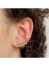 Brinco Ear Cuff Gotas em Zircônias Banhado a Ouro 18k