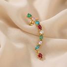 Brinco Ear Cuff lateral zircônias banhado a Ouro 18K COR:COLORIDO