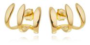 Brinco Ear Cuff Lisandra 3 Filetes Retos Banhado em Ouro 18k