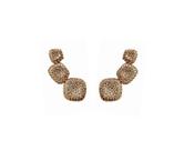 Brinco ear cuff luxo cravejado banhada a ouro