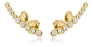 Brinco Ear Cuff Marina Bolinhas de Zircônia Cristal Banhado em Ouro 18k Brinco Ear Cuff Marina Bolinhas de Zircônia Cristal Banhado em Ouro 18k