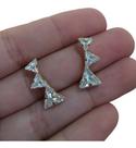 Brinco Ear Cuff Noiva Pedra Zirconia Triangulo Folheado 18k Brinco Ear Cuff Noiva Pedra Zirconia Triangulo Folheado 18k