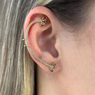 Brinco Ear Cuff Orelha Zircônias Color Banhado em Ouro 18k Brinco Ear Cuff Orelha Zircônias Color Banhado em Ouro 18k