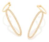 Brinco Ear Cuff Oval Com Piercing De Pressã 526799