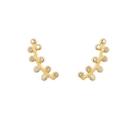 Brinco Ear Cuff Pontinhos de Zircônia Banhado a Ouro