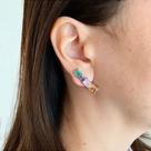 Brinco Ear Cuff Prata Quadrado Colors