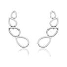 Brinco Ear Cuff Quatro Gotas Banhado a Prata 925