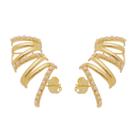 Brinco ear cuff rafaela pérolas folheado a ouro 18k