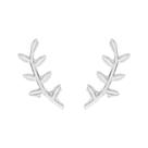 Brinco Ear Cuff Raminho Banhado a Prata 925