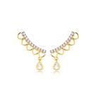 Brinco Ear Cuff Vazado Corações Ping Gota Folheado A Ouro