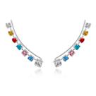 Brinco ear cuff zircônias rainbow