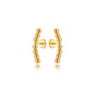 Brinco Ear Hook Bolas Liso Folheado em Ouro 18K