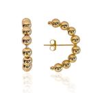 Brinco Ear Hook Bolinhas Banho Ouro