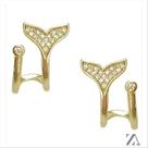 Brinco Ear Hook Calda de Sereia com Detalhes em Micro Zircônia