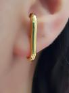Brinco Ear Hook Liso Banhado a Ouro